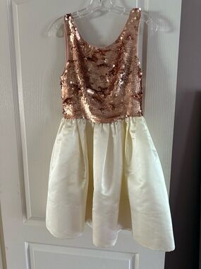 Anthropologie x Paper Crown Sequin Rose Gold Dress. - Size Small